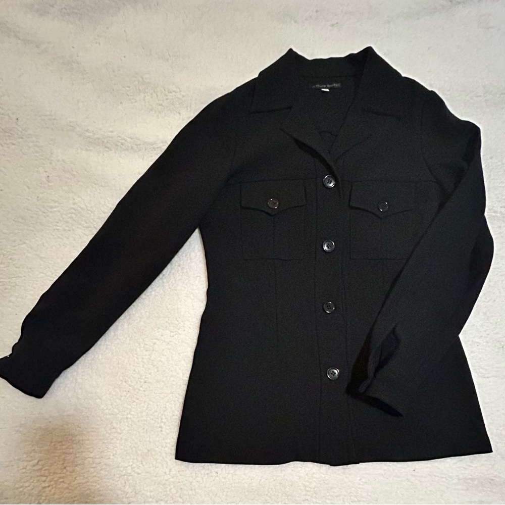 JENNIFER GEORGE Women's Black Jacket Blouse